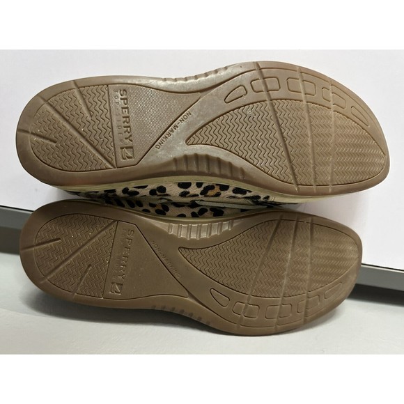 Sperry Top Siders Womens 8.5M Boat Shoes Beige Leopard Cheetah Print Flat Loafer - Picture 5 of 9